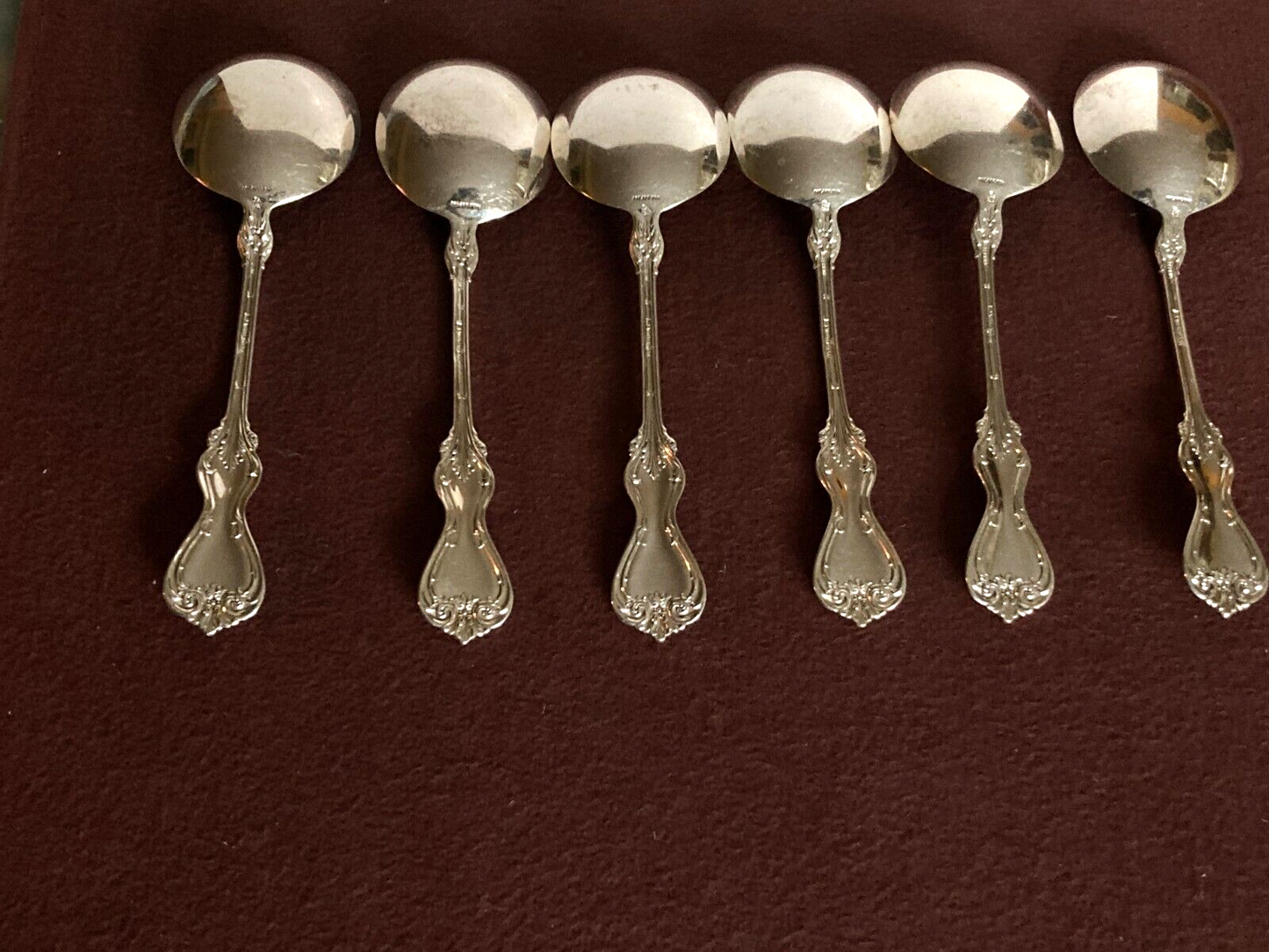 Set 6 Whiting "DUKE OF YORK'' sterling silver soup spoons, 6 3/4'' L, Y1900