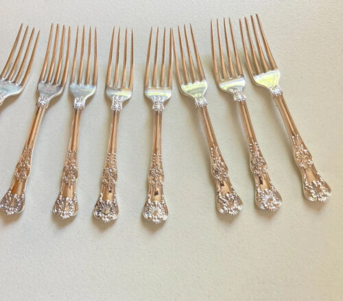 Set 7 Tiffany English King Sterling Silver luncheon Forks 6 7/8 Inches, no mono