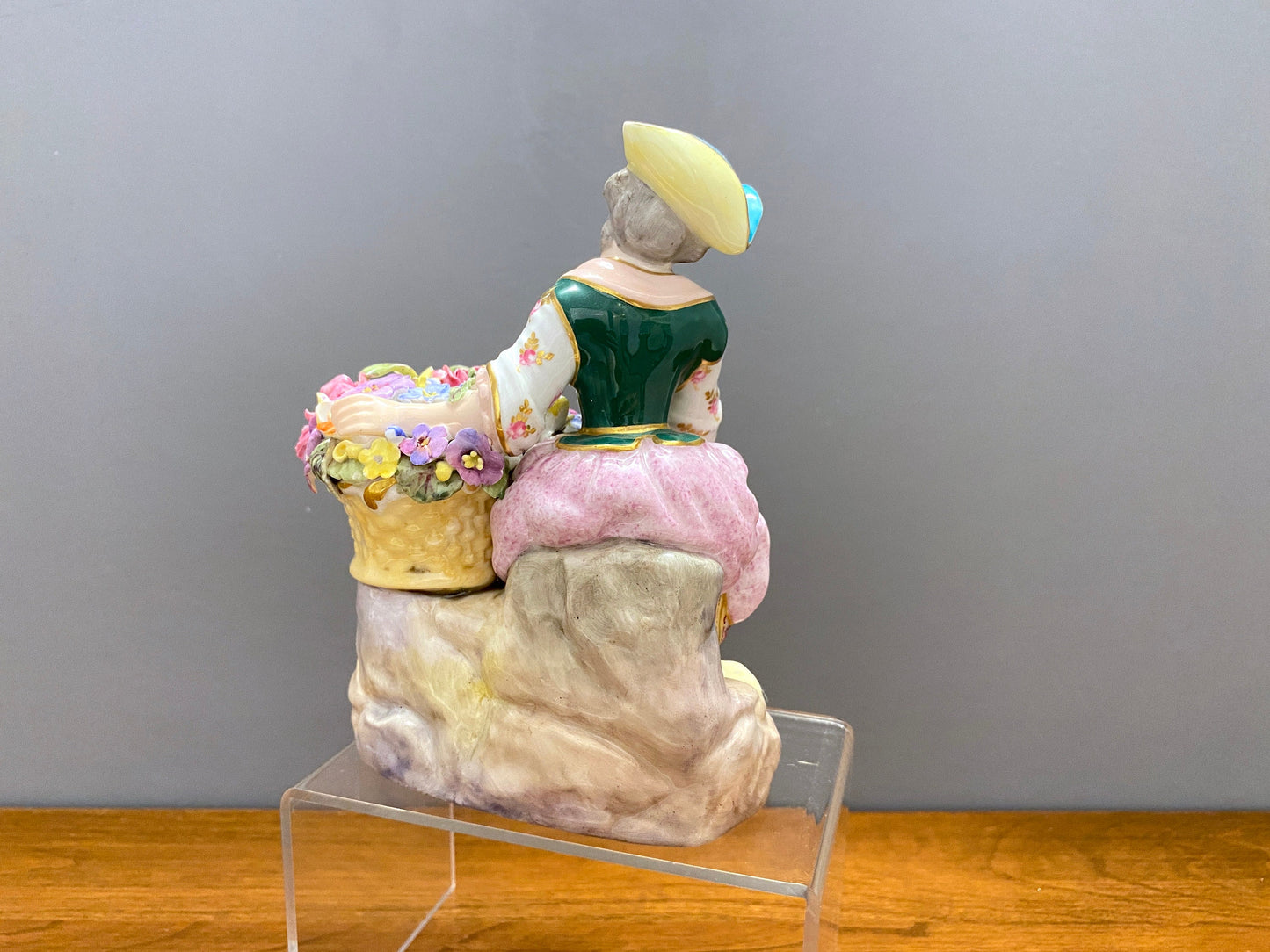 Early Derby porcelain woman and flower Figural ,ca. 1863-1866, excellent condition