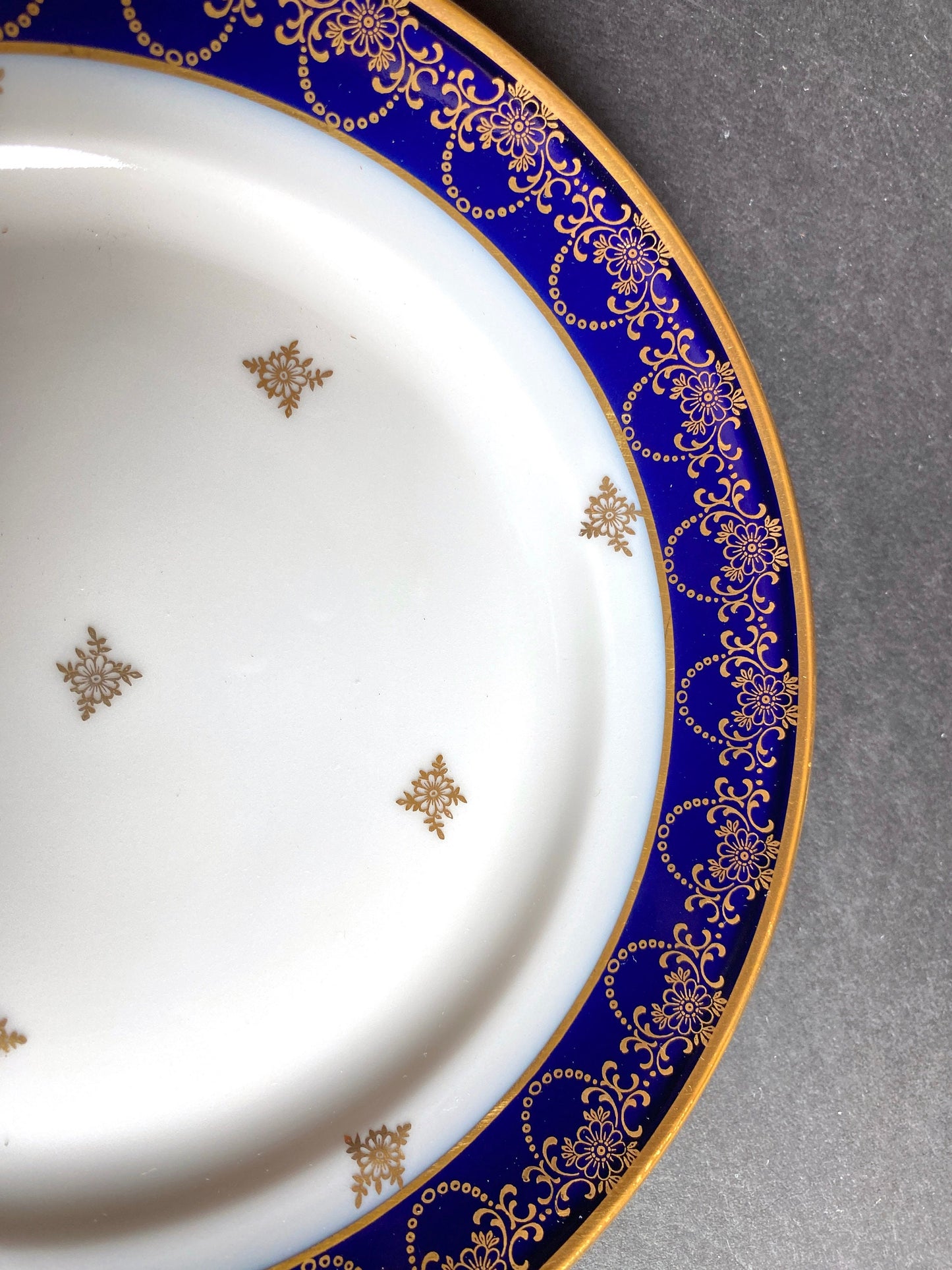 Johann Haviland Bavaria cobalt blue and gold accent plates, set of 11, by Johann Haviland Bavaria,ca.1930-50, mint, very rare