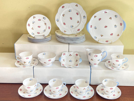 England Shelley porcelain "Rose Pansy, Forget-Me -Not" Tea service, 36pcs