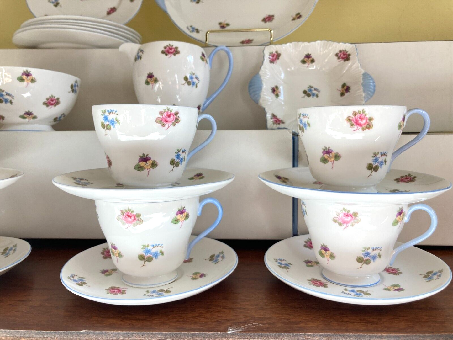 England Shelley porcelain "Rose Pansy, Forget-Me -Not" Tea service, 36pcs