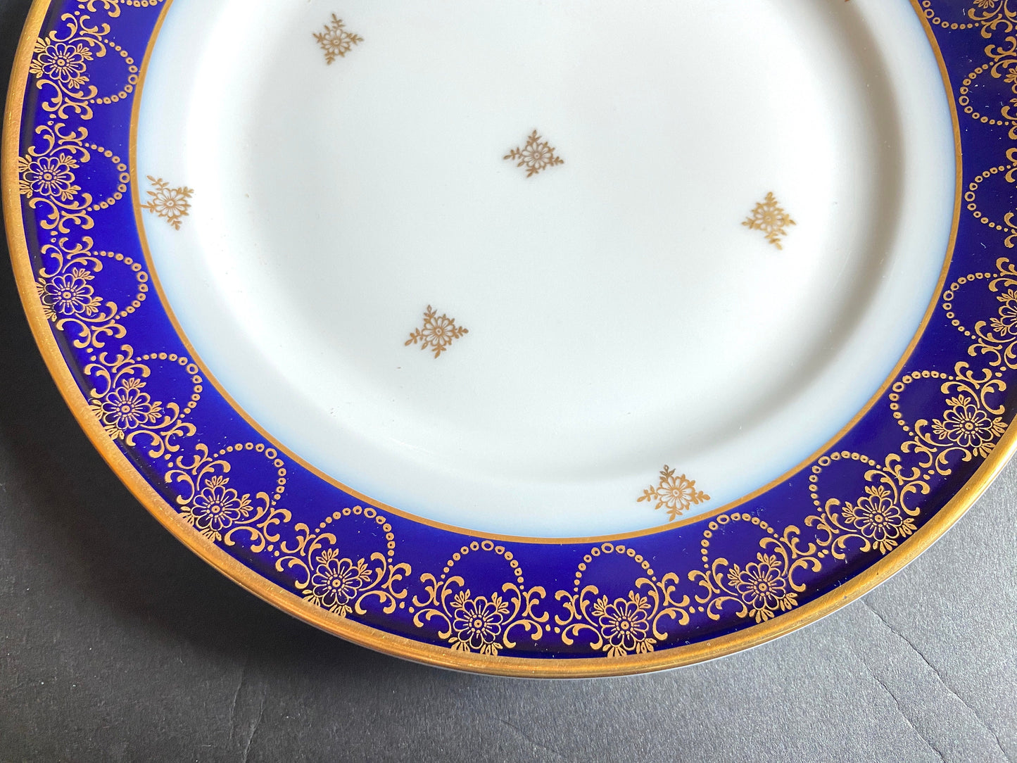 Johann Haviland Bavaria cobalt blue and gold accent plates, set of 11, by Johann Haviland Bavaria,ca.1930-50, mint, very rare