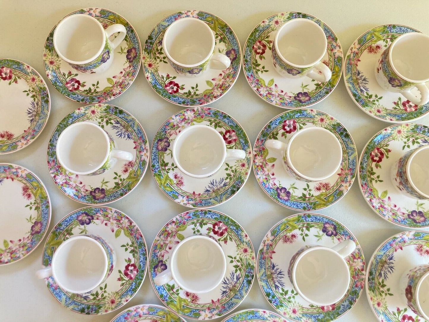 set of 10 Gien France Millefleurs espresso /demitasse coffee cups, gorgeous