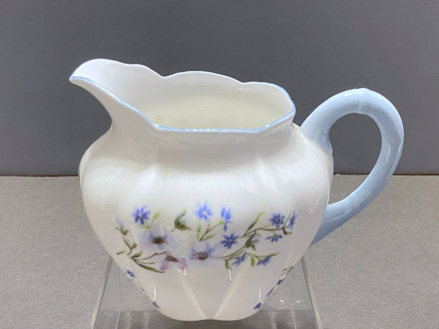 Shelley "Blue Rock" creamer in dainty shape, Fine English bone China, circa 1940s.