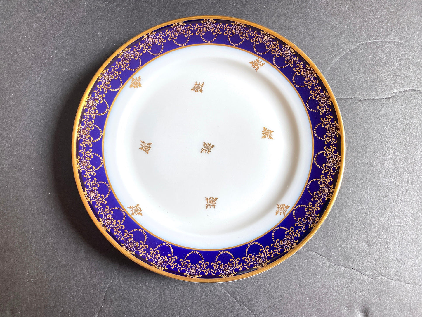 Johann Haviland Bavaria cobalt blue and gold accent plates, set of 11, by Johann Haviland Bavaria,ca.1930-50, mint, very rare